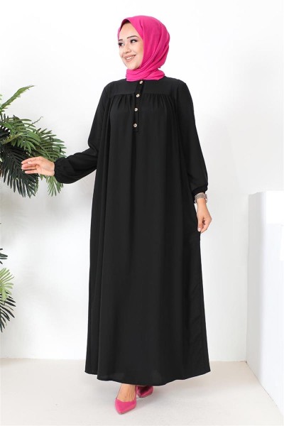 SGS - Robalı Aerobin Elbise SİYAH
