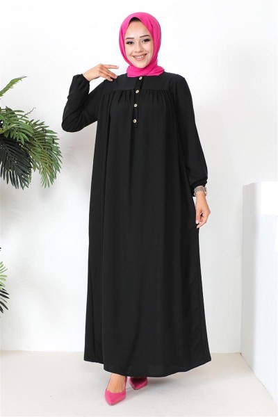 Robalı Aerobin Elbise SİYAH - Thumbnail