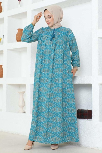 SGS - Robalı Viskon Elbise MİNT