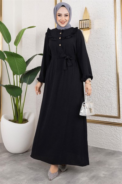 mp - Rose Fırfırlı Aerobin Elbise SİYAH