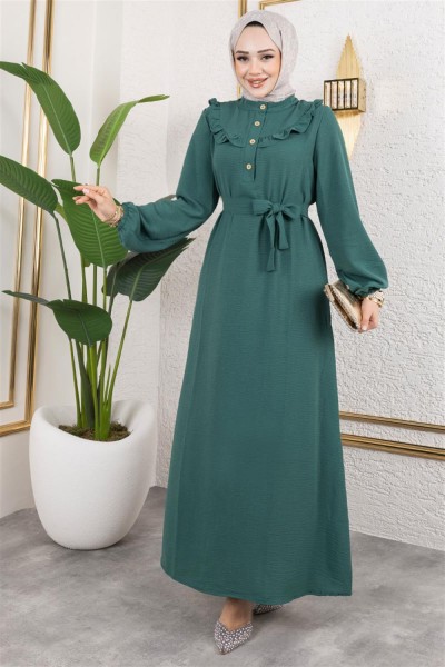 mp - Rose Fırfırlı Aerobin Elbise ZÜMRÜT YEŞİLİ