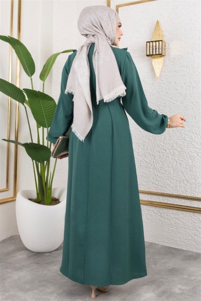 Rose Fırfırlı Aerobin Elbise ZÜMRÜT YEŞİLİ - Thumbnail