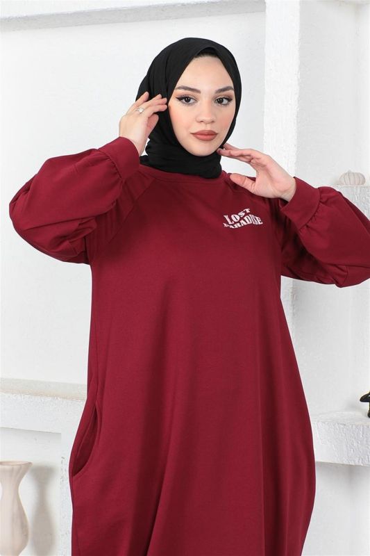 Şalvar Model Salaş Elbise BORDO - 2