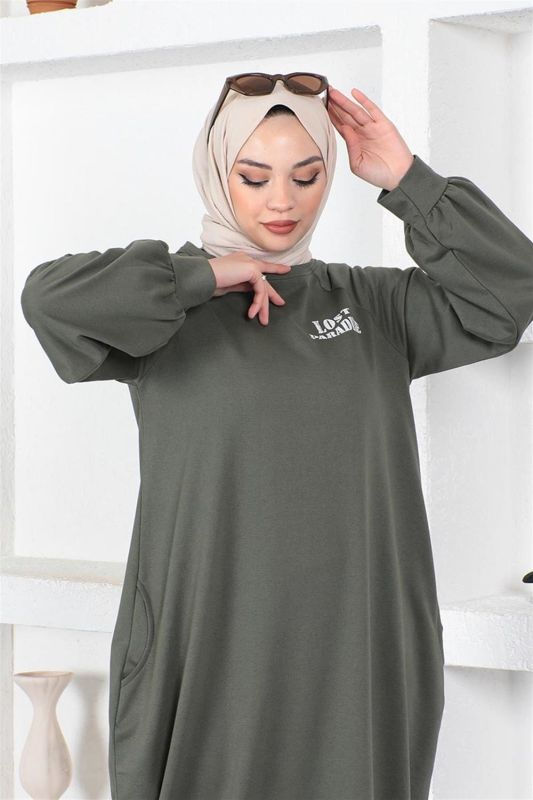 Şalvar Model Salaş Elbise HAKİ - 2