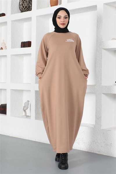 MG - Şalvar Model Salaş Elbise VİZON