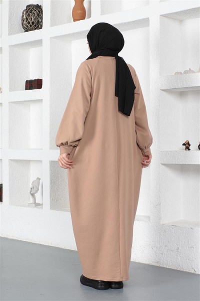 Şalvar Model Salaş Elbise VİZON - Thumbnail