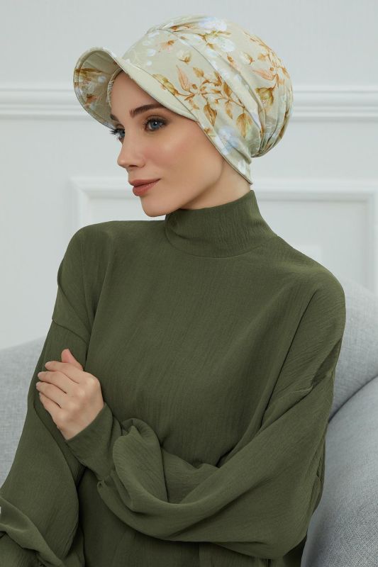 Şapkalı Desenli Penye Bone,B-30YD Desen 27 - 2