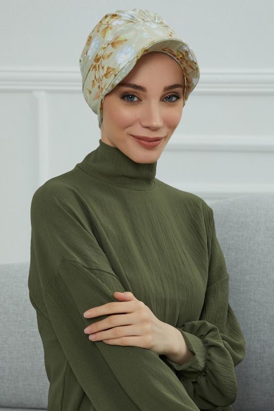 Şapkalı Desenli Penye Bone,B-30YD Desen 27 - 3