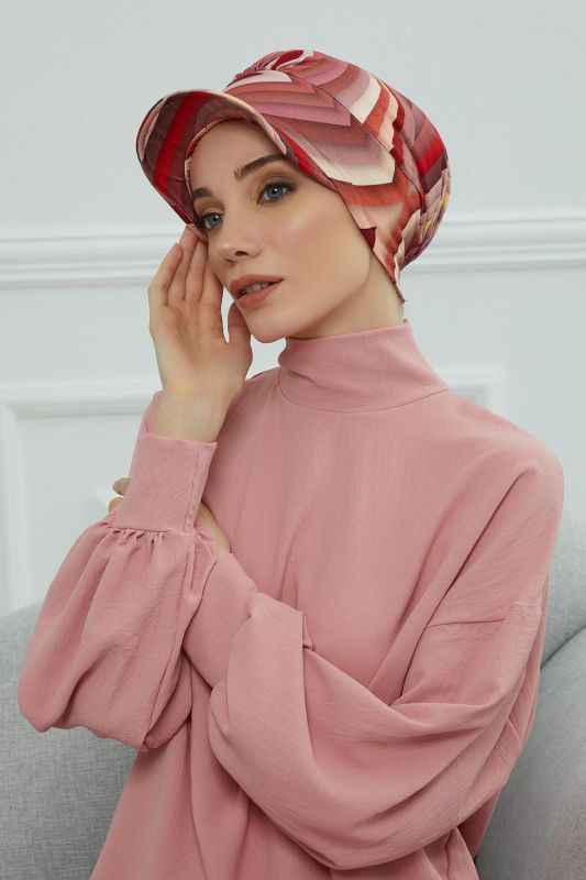 Şapkalı Desenli Penye Bone,B-30YD Desen 28 - 2
