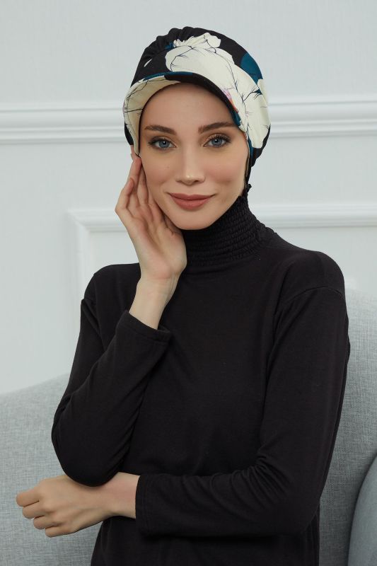 Şapkalı Desenli Penye Bone,B-30YD Desen 32 - 2