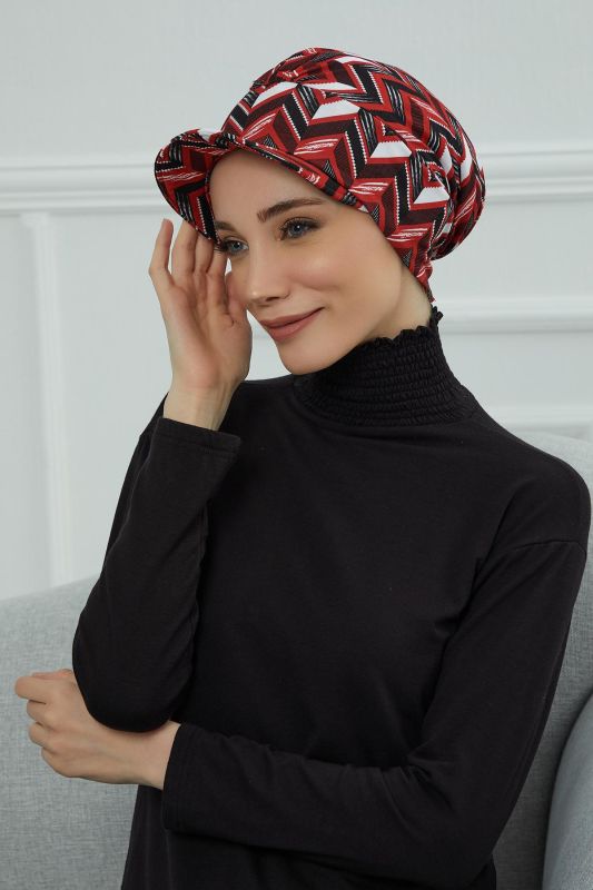 Şapkalı Desenli Penye Bone,B-30YD Desen 33 - 2