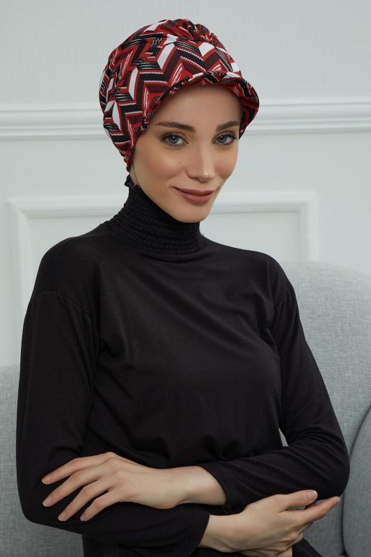 Şapkalı Desenli Penye Bone,B-30YD Desen 33 - 4
