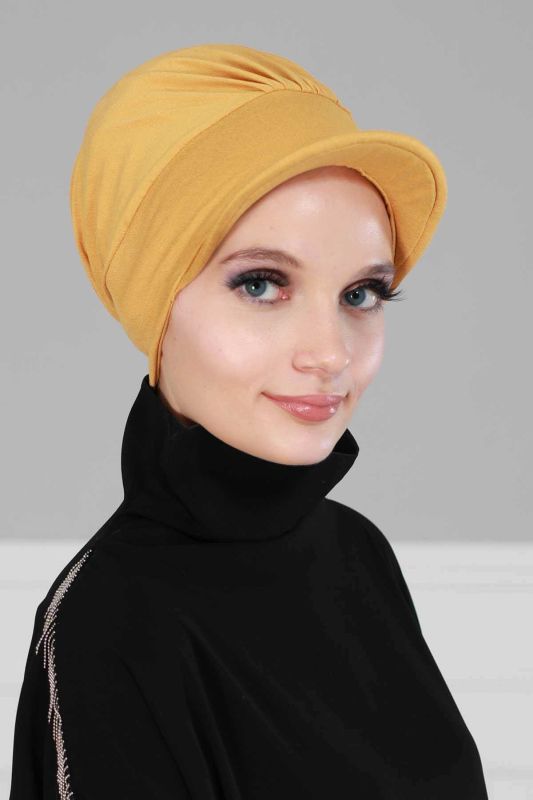 Şapkalı Penye Bone,B-30 Hardal Sarısı - 2