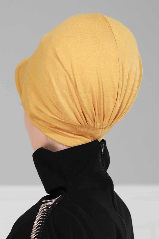 Şapkalı Penye Bone,B-30 Hardal Sarısı - 4
