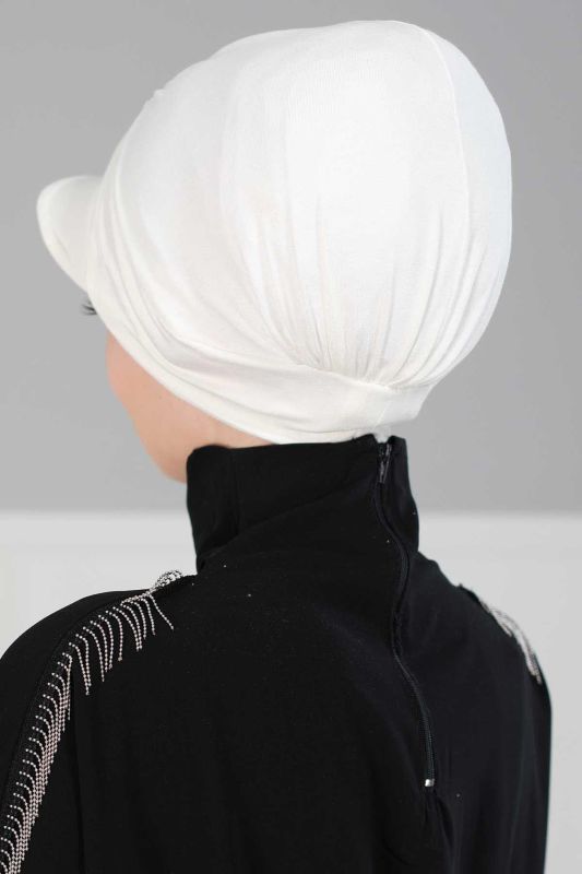 Şapkalı Penye Bone,B-30 Krem - 4