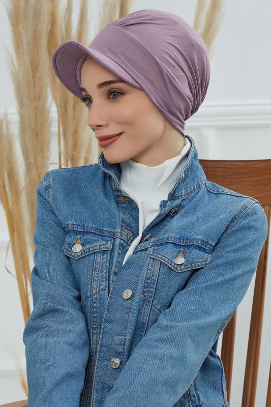 Şapkalı Penye Bone,B-30 Lila - 2