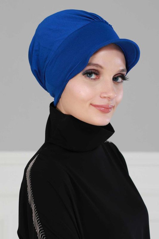 Şapkalı Penye Bone,B-30 Saks Mavisi - 3