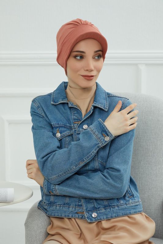 Şapkalı Penye Bone,B-30 Somon - 1