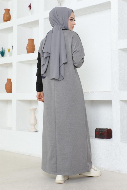 Şerit Detaylı Spor Elbise GRİ - 5