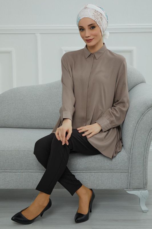 Şifon Kuşaklı Desenli Penye Bone,B-24YD Desen 30 - Beyaz - 6