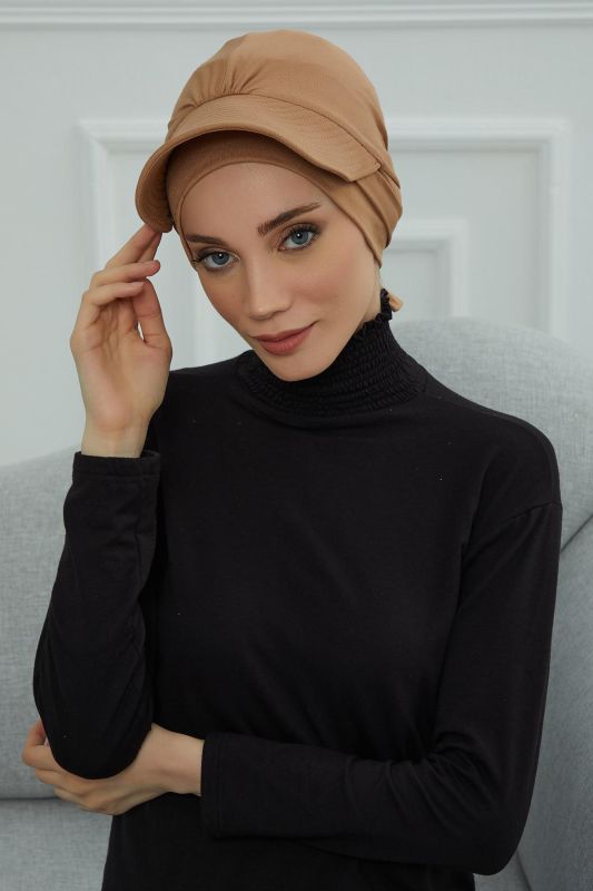 Siperlik Detaylı Penye Bone,B-66 Açık Kahverengi - 6