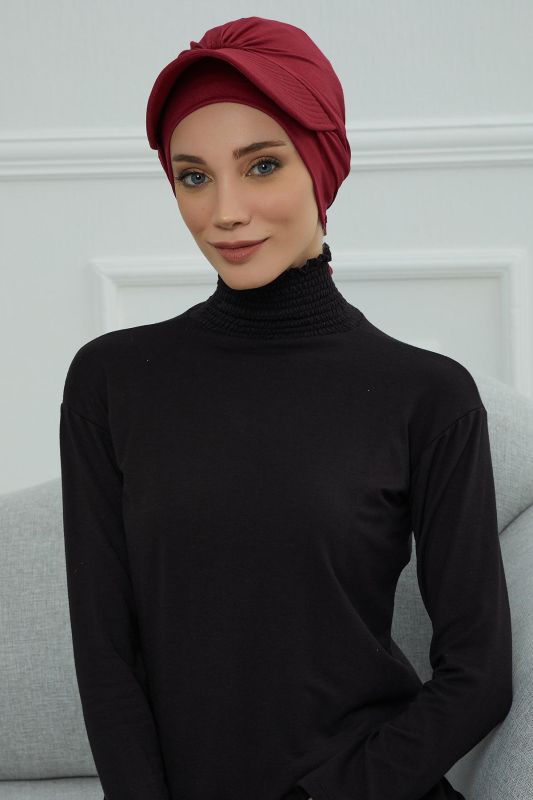 Siperlik Detaylı Penye Bone,B-66 Bordo - 2