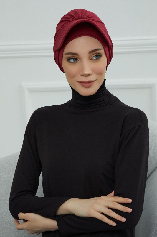Siperlik Detaylı Penye Bone,B-66 Bordo - 3