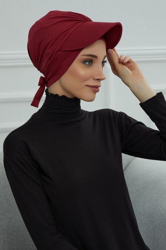Siperlik Detaylı Penye Bone,B-66 Bordo - 4