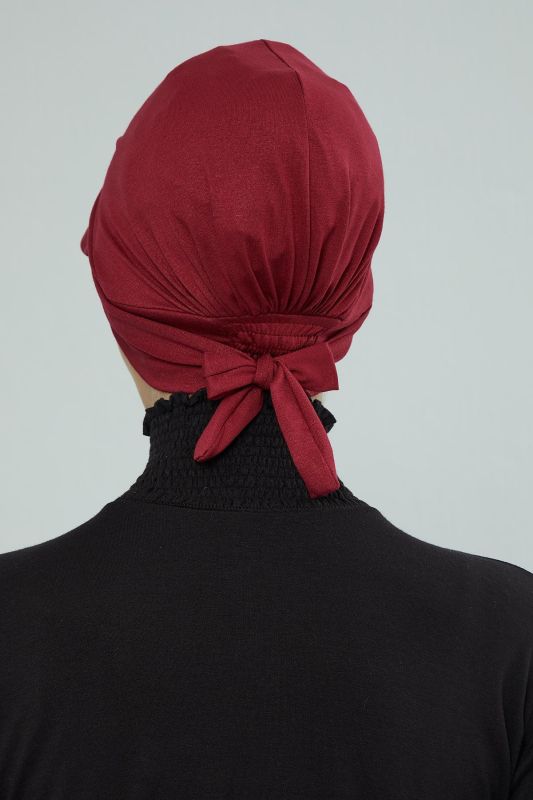 Siperlik Detaylı Penye Bone,B-66 Bordo - 5