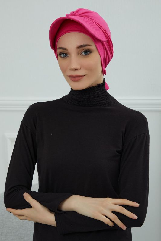 Siperlik Detaylı Penye Bone,B-66 Fuşya - 3