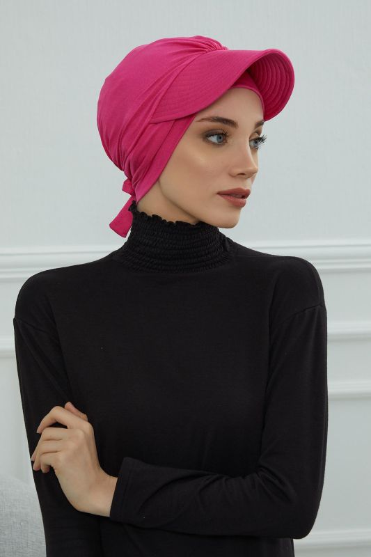 Siperlik Detaylı Penye Bone,B-66 Fuşya - 4