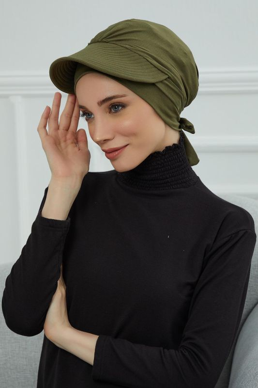 Siperlik Detaylı Penye Bone,B-66 Haki - 2