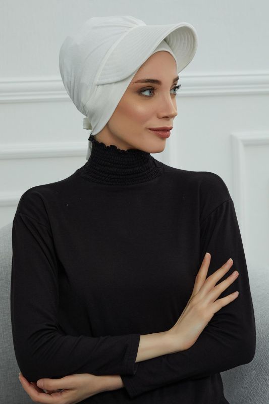 Siperlik Detaylı Penye Bone,B-66 Krem - 4
