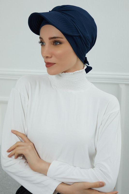 Siperlik Detaylı Penye Bone,B-66 Lacivert - 3