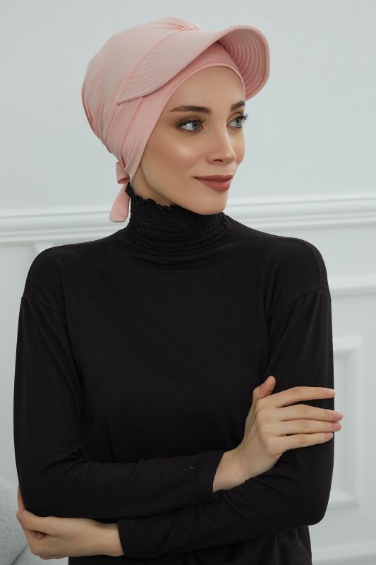Siperlik Detaylı Penye Bone,B-66 Pudra - 3