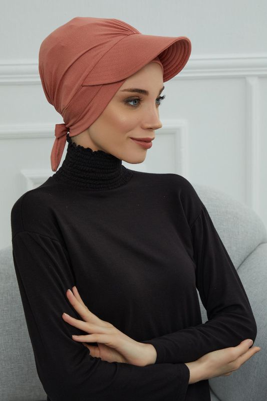Siperlik Detaylı Penye Bone,B-66 Somon - 5