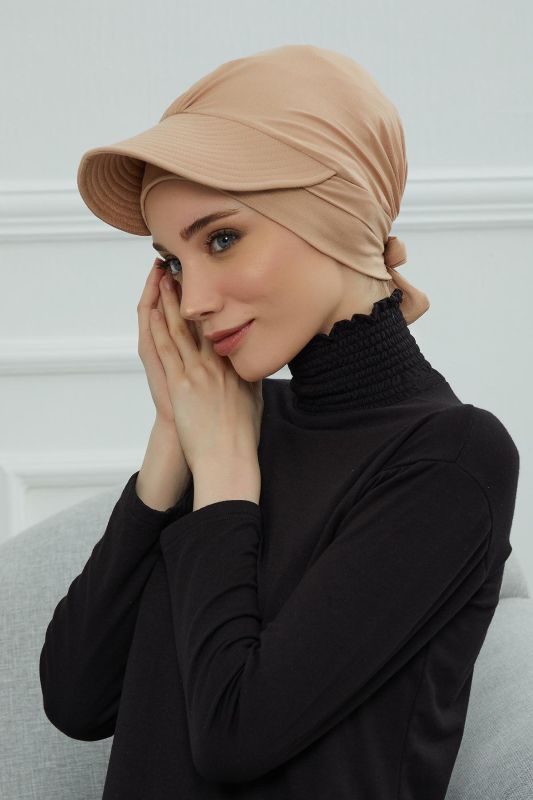Siperlik Detaylı Penye Bone,B-66 Sütlü Kahve - 2
