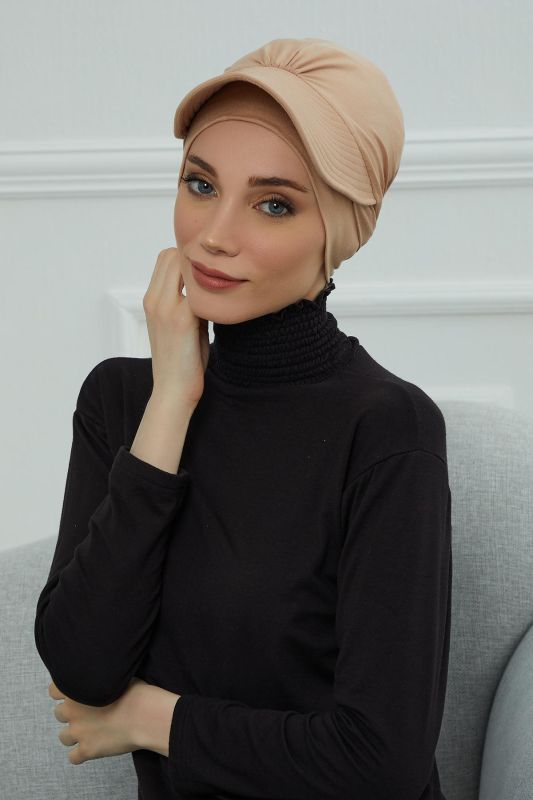 Siperlik Detaylı Penye Bone,B-66 Sütlü Kahve - 3