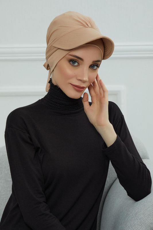 Siperlik Detaylı Penye Bone,B-66 Sütlü Kahve - 4