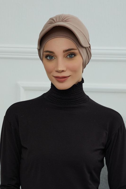 Siperlik Detaylı Penye Bone,B-66 Vizon - 2