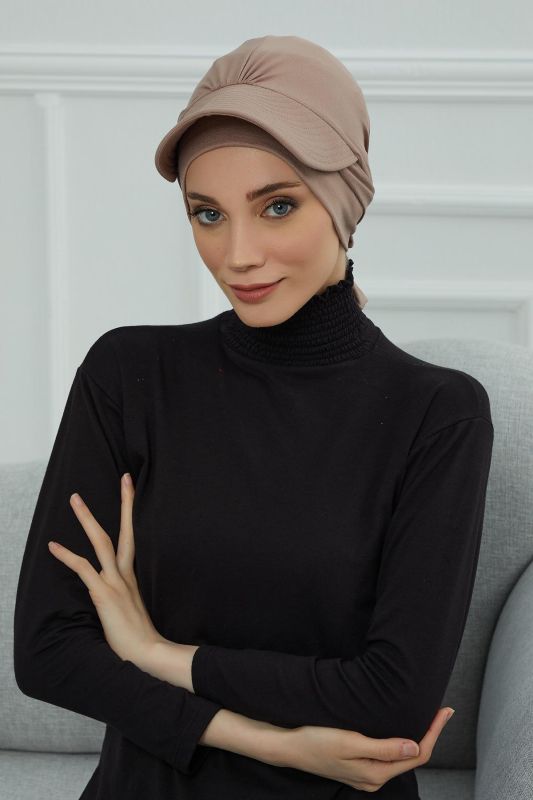 Siperlik Detaylı Penye Bone,B-66 Vizon - 3