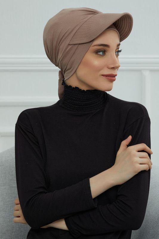 Siperlik Detaylı Penye Bone,B-66 Vizon - 4