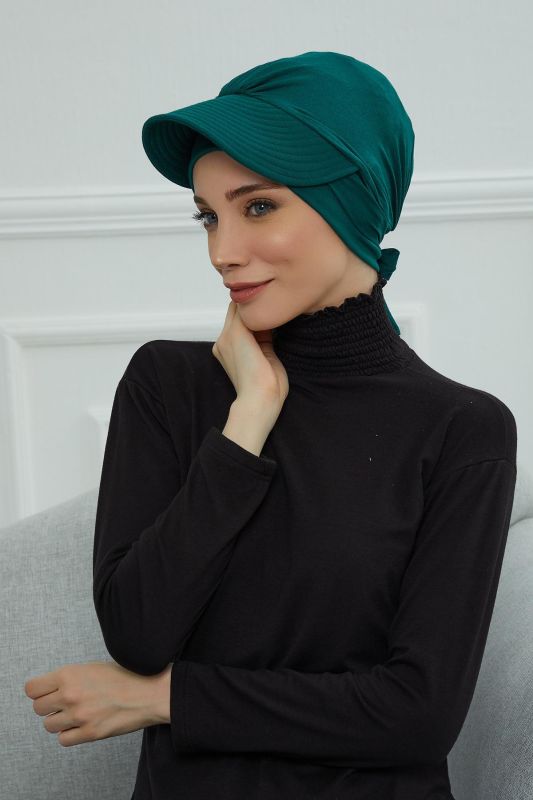 Siperlik Detaylı Penye Bone,B-66 Yeşil - 2