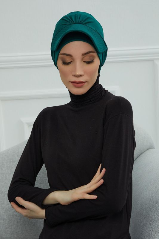 Siperlik Detaylı Penye Bone,B-66 Yeşil - 3