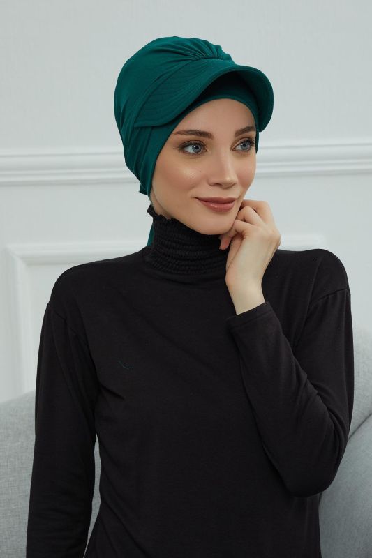 Siperlik Detaylı Penye Bone,B-66 Yeşil - 4