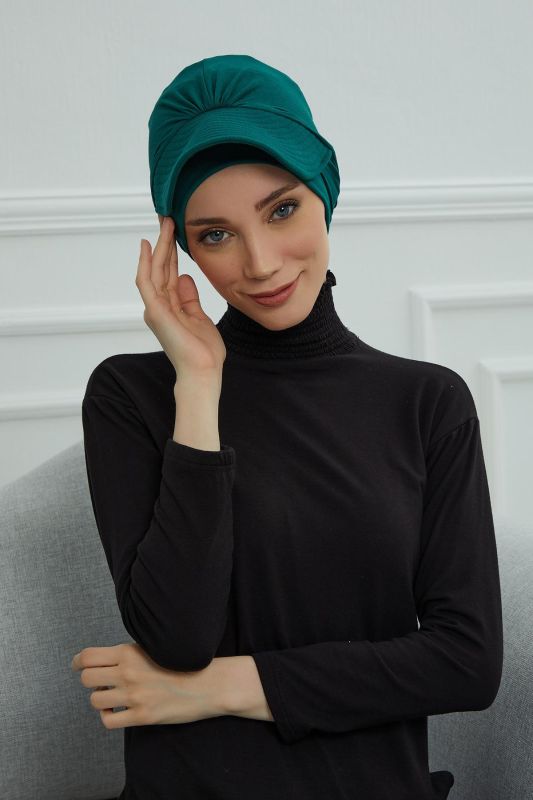 Siperlik Detaylı Penye Bone,B-66 Yeşil - 6