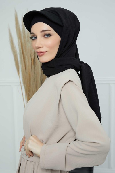 Moda Çizgi - Visored Aerobin Shawl,SS-1A Black