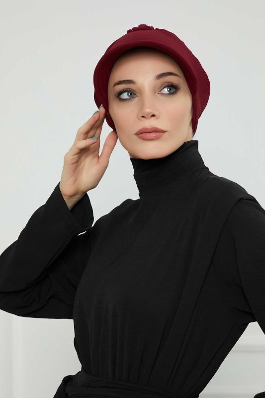 Siperlikli Aerobin Şapka Bone,B-73A Bordo - 7