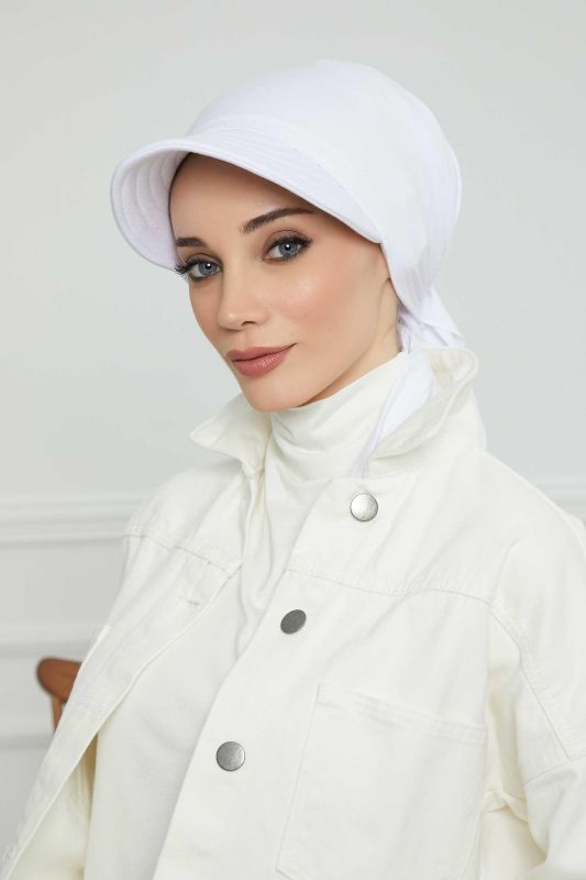 Siperlikli Bandana Bone,B-71 Beyaz - 1