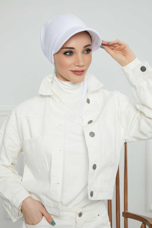 Siperlikli Bandana Bone,B-71 Beyaz - 2